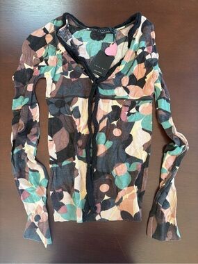 Twin-Set Multi-Color Printed Lightweight Cardigan Jacket